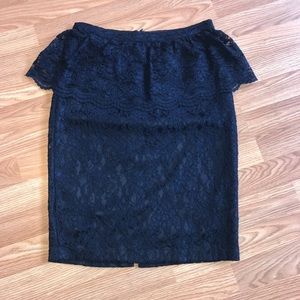 Navy Peplum Skirt